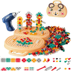 Children Electric Drill Toolbox Driller Games Tool Toy for Boys Girls Montessori Screw Puzzle Kid Pretend Play Toys Gift product